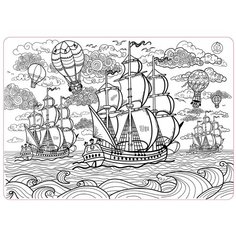 ЯиГрушка Коврик-раскраска Фрегаты (большой)