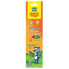 Мульти-Пульти Карандаши цветные Енот в саванне 6 цветов (CP_11496)