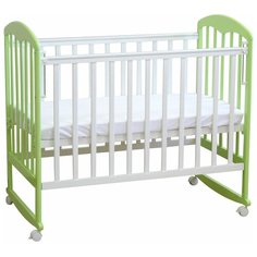 Кроватка Фея 323 (качалка), на полозьях белый/мята