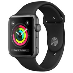 Умные часы Apple Watch Series 3 42мм Aluminum Case with Sport Band, серый космос/черный