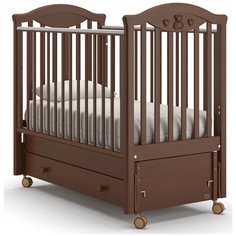 Кроватка Nuovita Lusso (качалка), продольный маятник темный орех