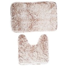 Комплект ковриков Доляна 3924897, 40х60, 38х40 см бело-коричневый