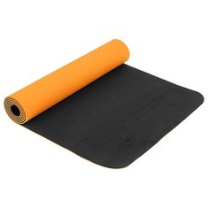 Коврик Sangh Yoga mat двухцветный, 183х61х0.6 см оранжевый однотонный