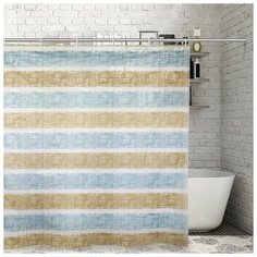 Штора для ванной Доляна Полосы 180x180 4329985 полосы