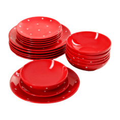 Столовый сервиз Доляна Горох (2681902/03), 6 персон, 18 предм., красный