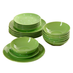 Столовый сервиз Доляна Горох (2681902/03), 6 персон, 18 предм., зеленый