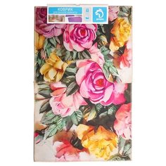 Комплект ковриков Доляна Акварель пионы 40х50 см, 50х80 см красный/желтый/зеленый