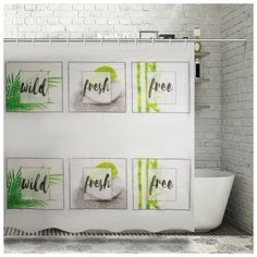 Штора для ванной Доляна Стоун 180x180 стоун