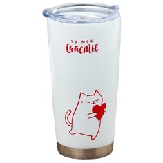 Термокружка Komandor Ты мое счастье, 0.5 л белый