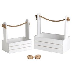 Ящик Дарите счастье набор 2 в 1 с шильдиком Хорошего настроения 25x15x30, 21x12x23 см белый