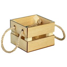 Кашпо Дарим красиво Однушка Лайт ручка верёвка, 12x11x9 см коричневый