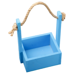 Кашпо Дарим красиво Ажур ручка верёвка 15х12х25 см голубой