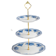 Доляна Этажерка 3-х ярусная Дымка 1405177 23 см белый/синий