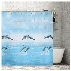 Штора для ванной Доляна Морская 180х180 732892 морская