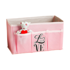 Textura Короб для хранения Love 25 х 12 х 15 см белый/розовый