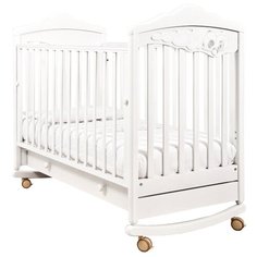 Кроватка Angela Bella Изабель (качалка), на полозьях белый