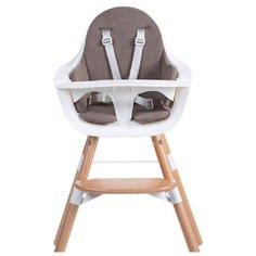 Стульчик для кормления Childhome Evolu ONE.80° с подушкой, Natural White/Tricot Warm Grey