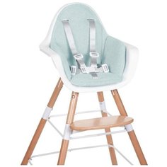 Стульчик для кормления Childhome Evolu ONE.80° с подушкой, Natural White/Tricot Pastel Mint Blue