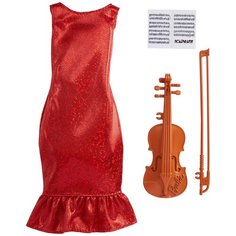 Barbie Наряд скрипачки для куклы Barbie GRC53 красный