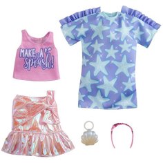 Barbie Комплект одежды с аксессуарами для куклы Барби GWC32/GRC88 фиолетовый/розовый