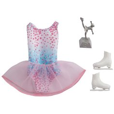 Barbie Наряд фигуристки для куклы Barbie GRC56 розовый