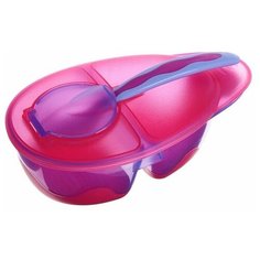 Тарелка Mum&Baby с крышкой, розовый