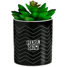 Кашпо Дарите счастье Please grow 8 x 9.5 см черный