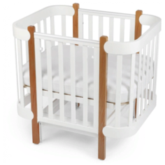 Кроватка Happy Baby Mommy Lux (трансформер), продольный маятник белый