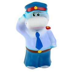 Игрушка для ванной Кудесники Бегемот-полицейский (CИ-514) синий/голубой