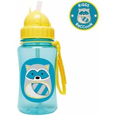 Поильник с трубочкой SKIP HOP Zoo Straw Bottle, 350 мл raccoon