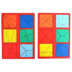 Головоломка SmileDecor Сложи квадрат 2 уровень (мини) Н002