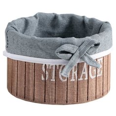 Доляна Корзина для хранения Storage, 15 х 15 х 9 см серый/коричневый