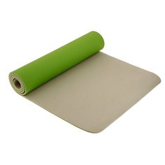 Коврик Sangh Yoga mat двухцветный, 183х61х0.8 см зелeный однотонный