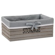 Доляна Короб для хранения STORAGE, 24 х 16 х 10 см серый