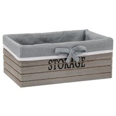 Доляна Короб для хранения STORAGE, 28 х 19.5 х 11 см серый
