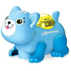 Развивающая игрушка Азбукварик Диско-зверята Котик, светло-голубой