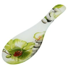 Подставка для ложки Доляна Зеленая орхидея, 23х8х1.5 см