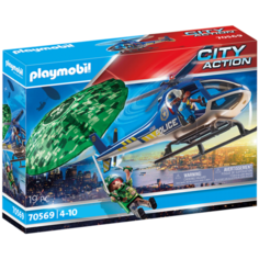 Конструктор Playmobil City Action 70569 Полицейский вертолет Погоня с парашютом