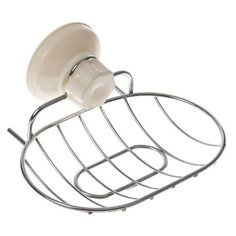 Мыльница Доляна 2522889, белый/серебристый