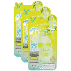 Elizavecca Успокаивающая тканевая маска с экстрактом чайного дерева Tea Tree Deep Power Ringer Mask Pack, 23 мл, 3 уп.