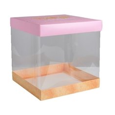 Коробка подарочная Дарите счастье Happy birthday 30 х 30 х 30 см розовый