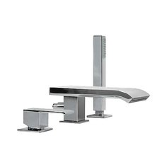 Смеситель на борт ванны встраиваемый TRES Cuadro-tres 10616102 сере6ристый