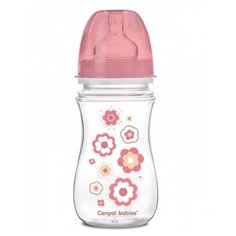 Canpol Babies Бутылочка антиколиковая с широким горлом EasyStart Newborn Baby 240 мл, с 3 месяцев, розовый