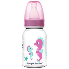 Canpol Babies Бутылочка PP с узким горлышком Love&Sea 59/300, 120 мл, с рождения, розовый
