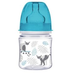 Canpol Babies Бутылочка антиколиковая с широким горлом PP EasyStart Джунгли, 120 мл, с рождения, серый