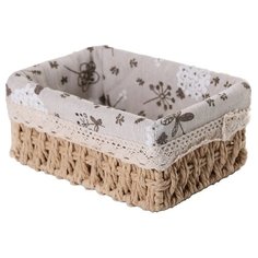 Доляна Корзина для хранения плетеная Полянка 18,1 х 12 х 8 см бежевый