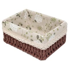 Доляна Корзина для хранения Полянка, 22 х 16,5 х 10 см коричневый