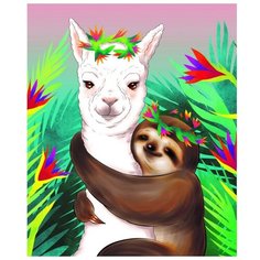 Рыжий кот Картина по номерам Лама и ленивец 40х50 см (Х-3584)