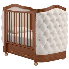 Кроватка Гандылян Тиффани декор стразы (колесо) (качалка) орех