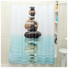 Штора для ванной Доляна Камни на воде 180x180 камни на воде